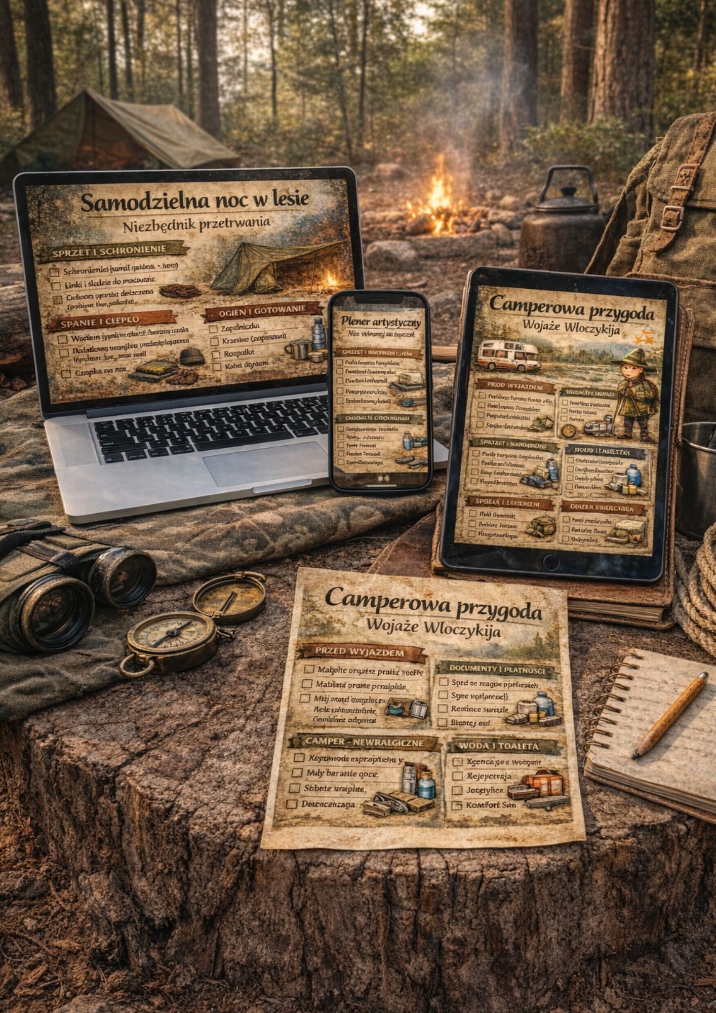 WłóczyKij Travel Pack - 3 Checklisty do Druku i Telefonu